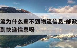 邮政物流为什么查不到物流信息-邮政物流怎么看不到快递信息呀