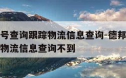 德邦单号查询跟踪物流信息查询-德邦单号查询跟踪物流信息查询不到