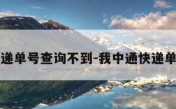 申通快递单号查询不到-我中通快递单号查询