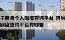 跨境电子商务个人额度查询平台-跨境电子商务个人额度查询平台有哪些