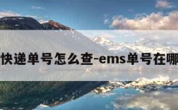 ems快递单号怎么查-ems单号在哪里看