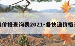 快递价格查询表2021-各快递价格查询