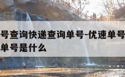 优速单号查询快递查询单号-优速单号查询快递查询单号是什么